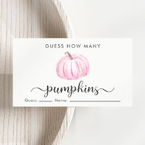 Guess How Many Pumpkins Baby Girl Shower Game Enclosure Card