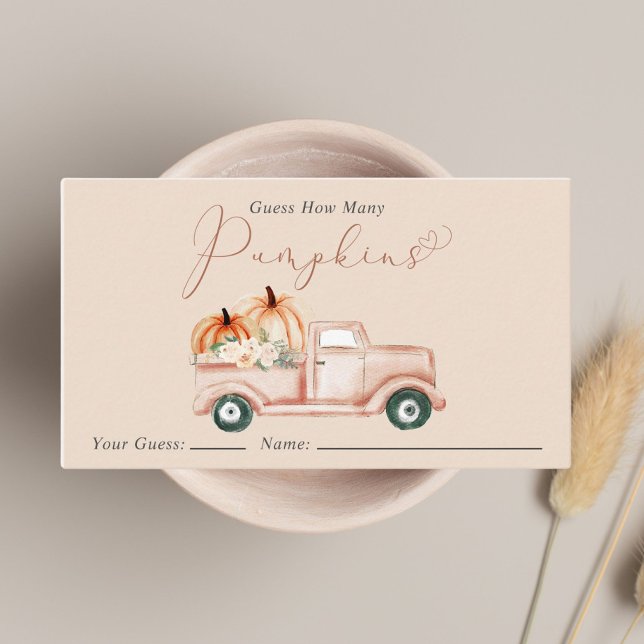 Guess How Many Pumpkins Baby Shower Game Enclosure Card (Creator Uploaded)