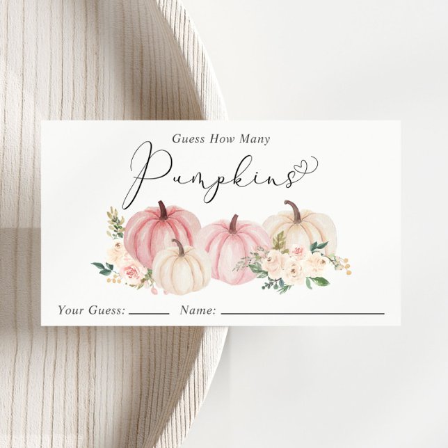 Guess How Many Pumpkins Baby Shower Game Enclosure Card (Creator Uploaded)