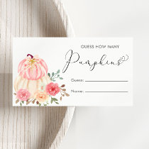 Guess How Many Pumpkins Baby Shower Game Enclosure Card