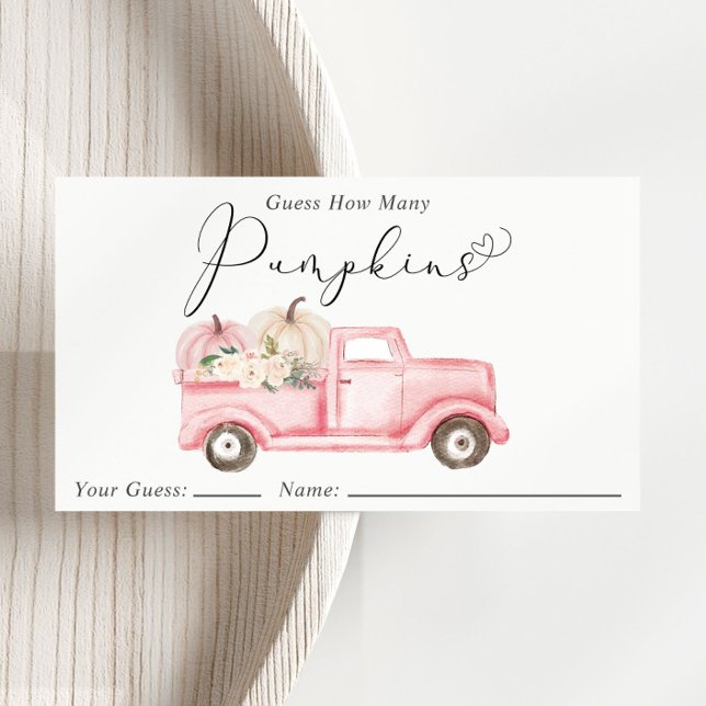 Guess How Many Pumpkins Baby Shower Game Enclosure Card (Creator Uploaded)