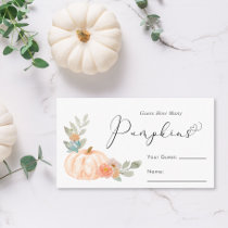 Guess How Many Pumpkins Baby Shower Game Enclosure Card