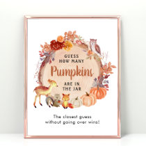 Guess How Many Pumpkins Baby Shower Game Poster