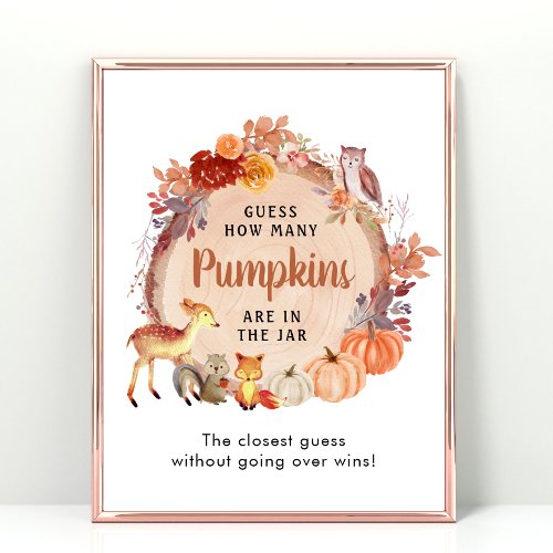 Guess How Many Pumpkins Baby Shower Game Poster