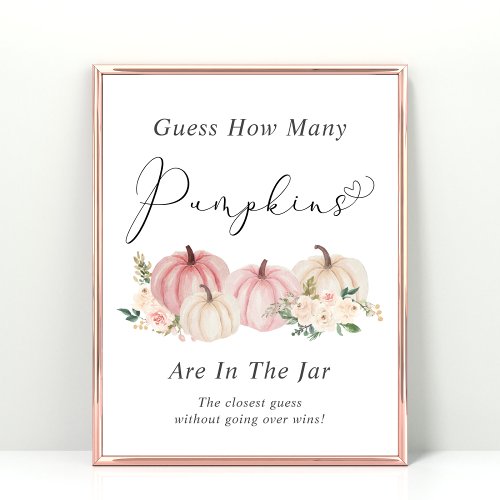 Guess How Many Pumpkins Baby Shower Game Poster