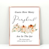 Guess How Many Pumpkins Baby Shower Game Poster