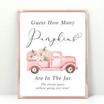 Guess How Many Pumpkins Baby Shower Game Poster