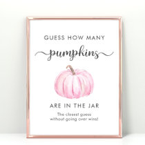 Guess How Many Pumpkins Baby Shower Game Poster