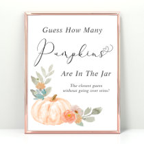 Guess How Many Pumpkins Baby Shower Game Poster