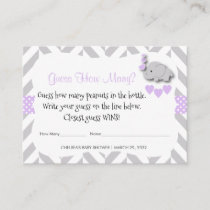 Guess How Many - Purple Elephant Enclosure Card