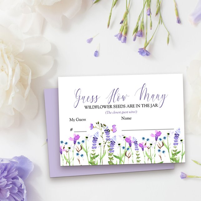 Guess How Many Purple Wildflower Game Card (Guessing Game from my Purple Wildflower Collection. Message if you need me to create other items)
