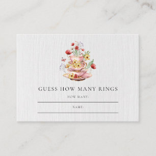 Guess How Many Rings Bridal Shower Tea Party Enclosure Card