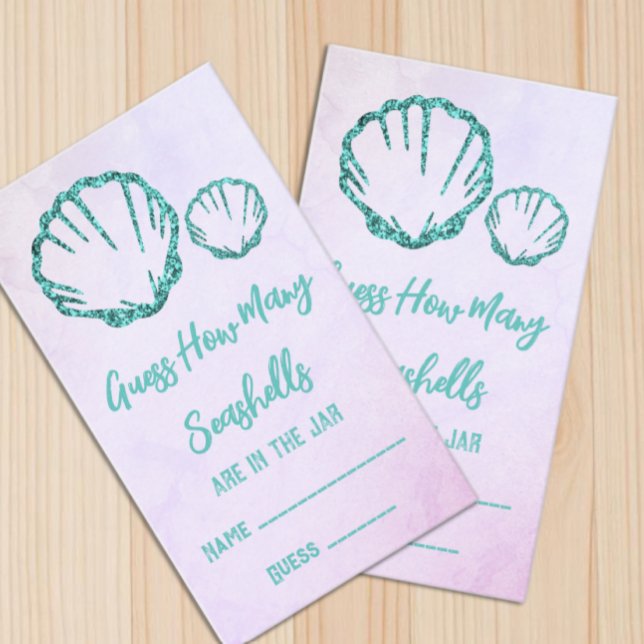 Guess How Many Seashells Baby Shower Enclosure Card (Creator Uploaded)