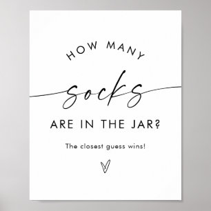 Guess How Many Socks Game Neutral Baby Shower Poster