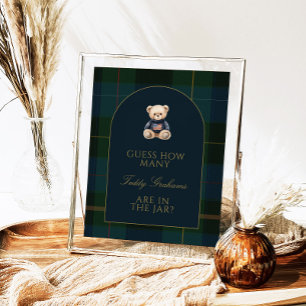 Guess How Many Teddy Bears Baby Shower Game Sign