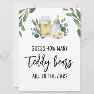 Guess How Many Teddy Bears Candies Sign Game Invitation