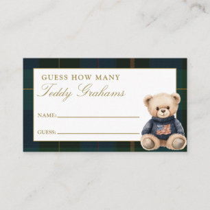 Guess How Many Teddy Grahams Baby Shower Game Enclosure Card
