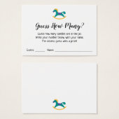 Guess How Many? White w/ Rocking Horse Game Card (Front & Back)