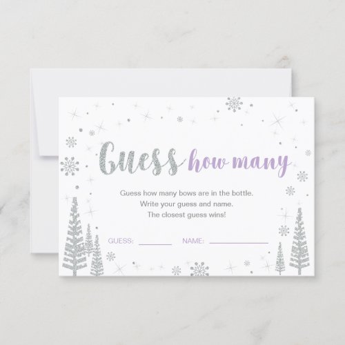 Guess How Many  Winter Baby Shower Game Invitation