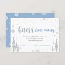 Guess How Many | Winter Blue Baby Shower Game Invi Invitation
