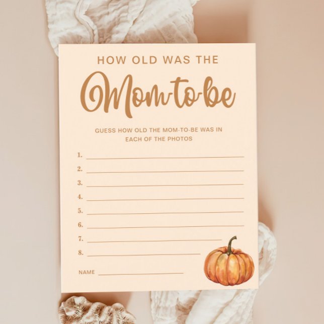 Guess How was Old the Mom Pumpkin Baby Shower Game (Creator Uploaded)