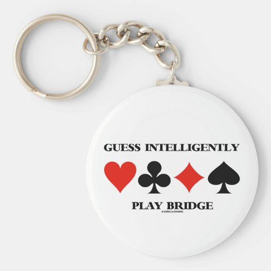 Guess Intelligently Play Bridge (Four Card Suits) Keychain
