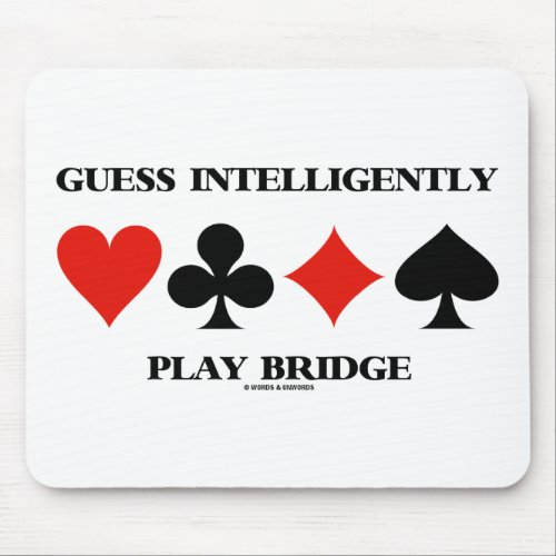Guess Intelligently Play Bridge Four Card Suits Mouse Pad