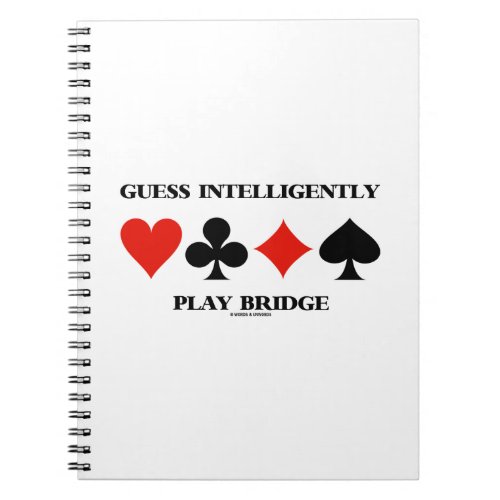 Guess Intelligently Play Bridge Four Card Suits Notebook