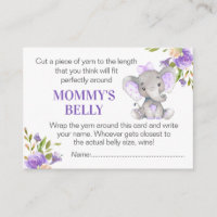 Guess Mommy's Belly Game Card Elephant Baby Shower