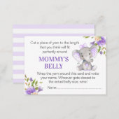 Guess Mommy's Belly Game Card Elephant Baby Shower (Front/Back)