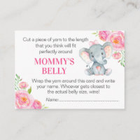 Guess Mommy's Belly Game Card Elephant Baby Shower