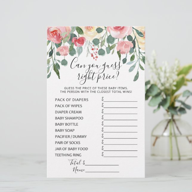 Guess right price Game Baby Shower Party game (Standing Front)