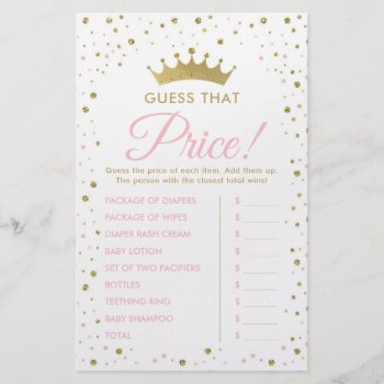 Guess That Price Baby Shower Game Flyer by DeReimerDeSign at Zazzle