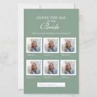 Guess The Age Of The Bride Sage Green Paper Sheet
