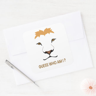 Guess The Animal – Lion | King of the Jungle Square Sticker