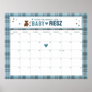 Guess the Arrival Date Shower Activity Game  Poster