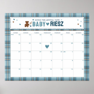 Guess the Arrival Date Shower Activity Game  Poster