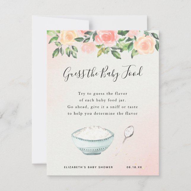 Guess the Baby Food | Baby Shower Game (Front)