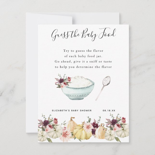 Guess the Baby Food | Baby Shower Game (Front)