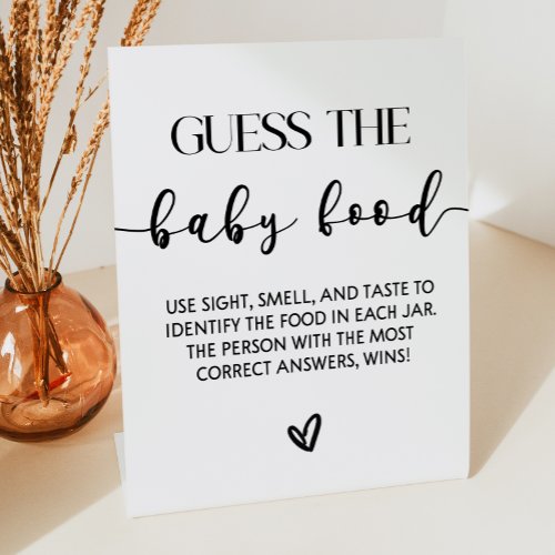 Guess The Baby Food Baby Shower Game  Pedestal Sign