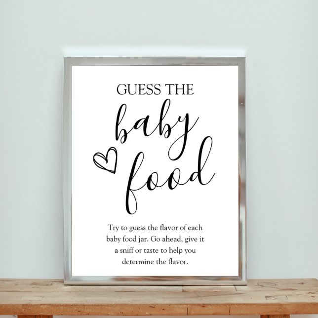 Guess the Baby Food Baby Shower Game Sign (Creator Uploaded)