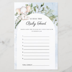 Guess The Baby Food Boy Blue Baby Shower Game