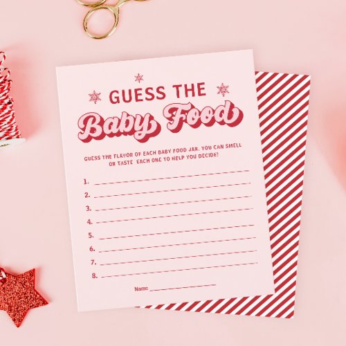 Guess The Baby Food Christmas Baby Shower Game