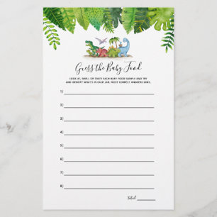 Guess the Baby Food Dinosaur Baby Shower Game