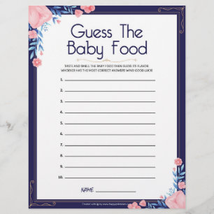 Guess The Baby Food [Floral Frame] Letterhead