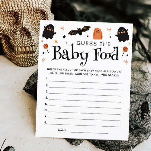 Guess the Baby Food Halloween Baby Shower Game