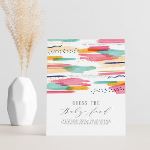 Guess The Baby Food Sign   Abstract Pink & Blue 