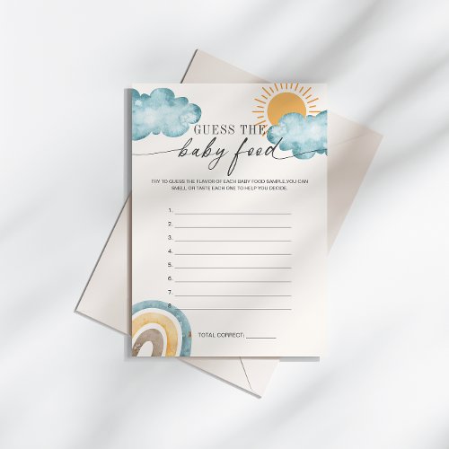Guess The Baby Food  Sunshine Baby Shower Game Invitation