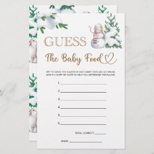 Guess The Baby Food Winter Baby Shower Game.