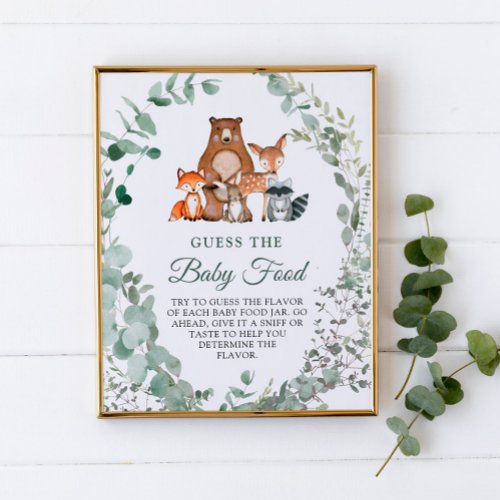 Guess the Baby Food Woodland Baby Shower Poster